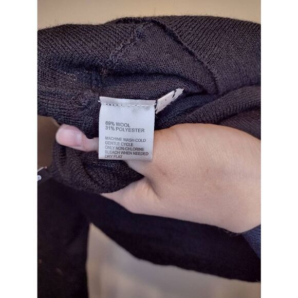 Ann Taylor LOFT size L Wool Blend Cardigan Sweater Black - Picture 4 of 4